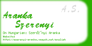 aranka szerenyi business card